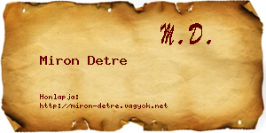 Miron Detre névjegykártya